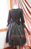 Surface Spell -Lady in Black- Puff Long Sleeves Vintage Gothic Lolita OP One Piece Dress