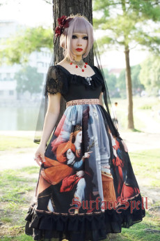Surface Spell -L'annonce faite a marie- Short Sleeves Gothic Lolita OP One Piece Dress