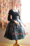 Surface Spell -Lady in Darkness- Silver Pressed Normal Waist Gothic Lolita Skirt