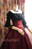 Surface Spell -Lady in Darkness- Dark-striped High Waist Fishbone Lolita Skirt