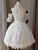 Magic Tea Party -Ballet- Off Shoulder Halter Neckline Sweet Lolita OP One Piece Dress with Detachable Sleeves