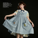 Summer Fairy -Avocado Hedgehog- High Waist Casual Lolita JSK Overskirt Dress