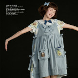 Summer Fairy -Avocado Hedgehog- High Waist Casual Lolita JSK Overskirt Dress