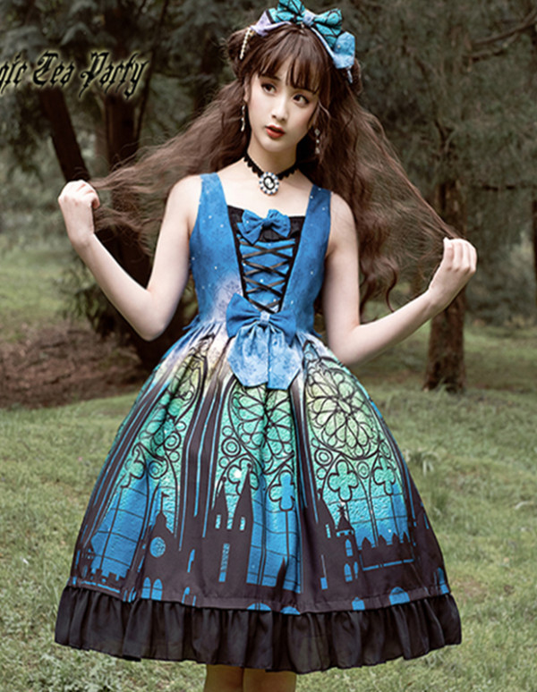 Magic Tea Party -The City of Aurora- Printed Classical Lolita JSK Jumper Skirt