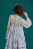 Summer Fairy -Hydrangea- High Waist Casual Lolita JSK Jumper Dress with Adjustable Shoulder Strap