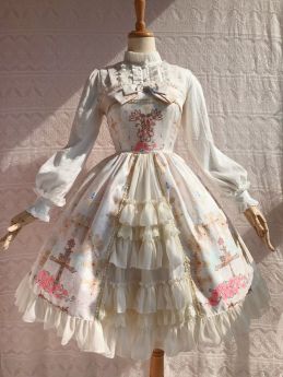 Yilia -Peacock Cross- Front Open Classic Lolita JSK Jumper Dress