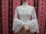 Yilia - Long Flare Sleeve Chiffon Classical Vintage Lolita Blouse