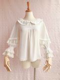 Yilia - Middle Length Flare Sleeve Chiffon Sweet Vintage Lolita Blouse