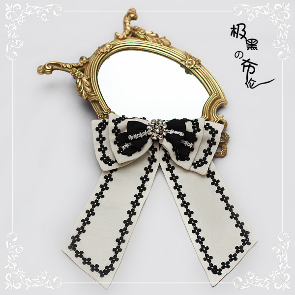 Diamond Star -Black Bunn- Lolita Accessories(Headband,Necklace and Waist Bow)