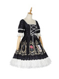 Yingluofu -Crack Love- Black Gothic Lolita OP One Piece Dress