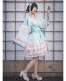 Yingluofu -Sakura- Japanese Sweet Lolita Full Set(JSK, Bolero and 2 Hairclips)