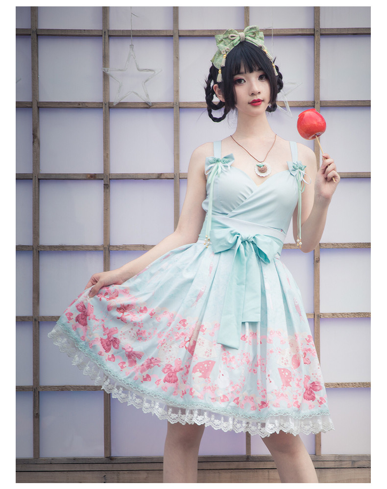 open lace back dress Sakura Dress M/L / Peach Floral main image 0