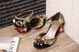 Blooming Flower - High Chunky Heel Round Toe Buckle Classic Vintage Lolita Shoes