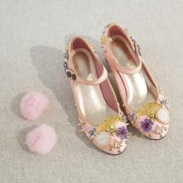 Blooming Flower - High Chunky Heel Pointed Toe Classic Vintage Lolita Shoes