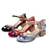 Blooming Flower - Chunky Heel Round Toe Buckle Gorgeous Classic Vintage Lolita Shoes
