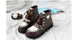 Little Monk - Round Toe Buckle Ankle Length Sweet Lolita Flat Boots for Autumn and Winter