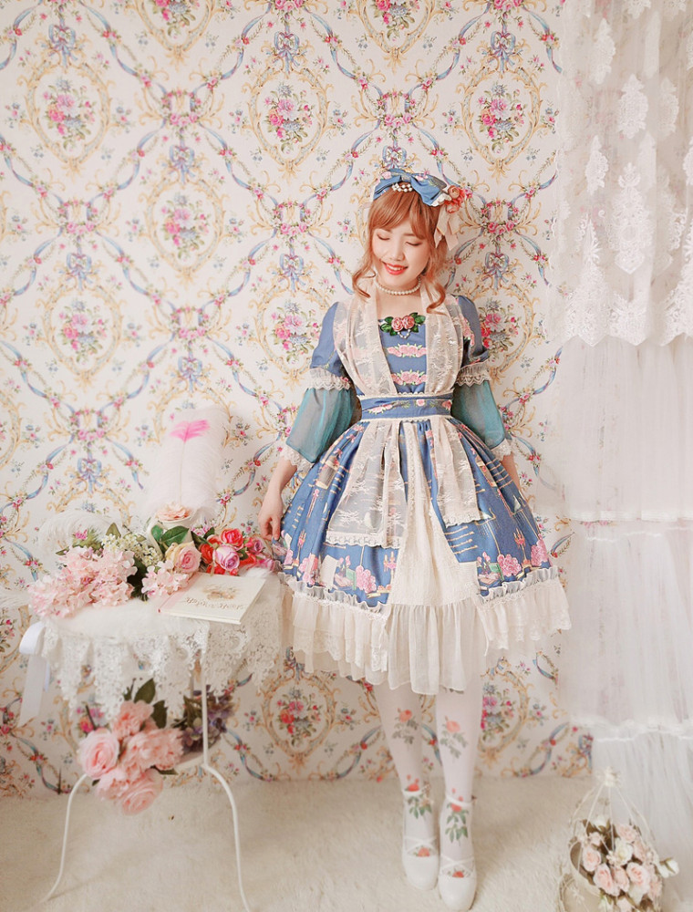 Us 98 99 Miss Point The Poem Of Rose Sweet Princess Rococo Lolita Op One Piece Dress M Lolitaknot Com