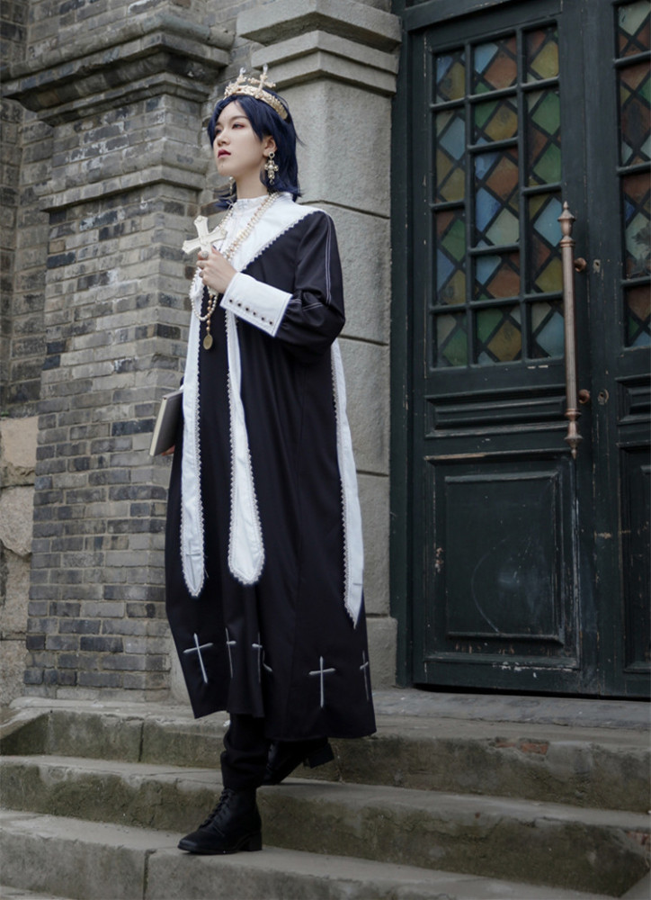 US$ 79.99 - ZJ Story -The Pontiff Cross- Halloween Gothic Lolita OP One  Piece Dress(male Version) - m.lolitaknot.com