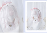 Heng Ji -Sweet 33cm Short Curly Wavy Pastel Rainbow Lolita Wig