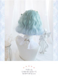 Hengji - 28cm Short Curly Wavy Mint and Blue Colorful Lolita Wig