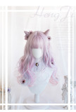 Hengji - 60cm Long Curly Wavy Pastel Colorful Lolita Wig