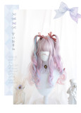 Hengji - 60cm Long Curly Wavy Pastel Colorful Lolita Wig