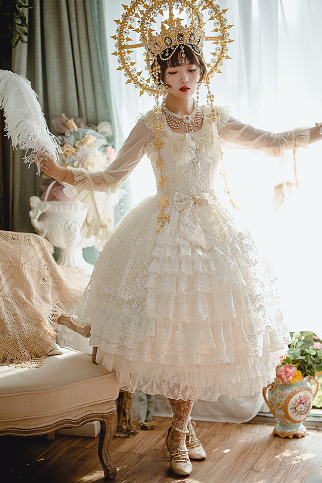 open lace back dress Secret Garden Goddess Gown  Fairy Tong