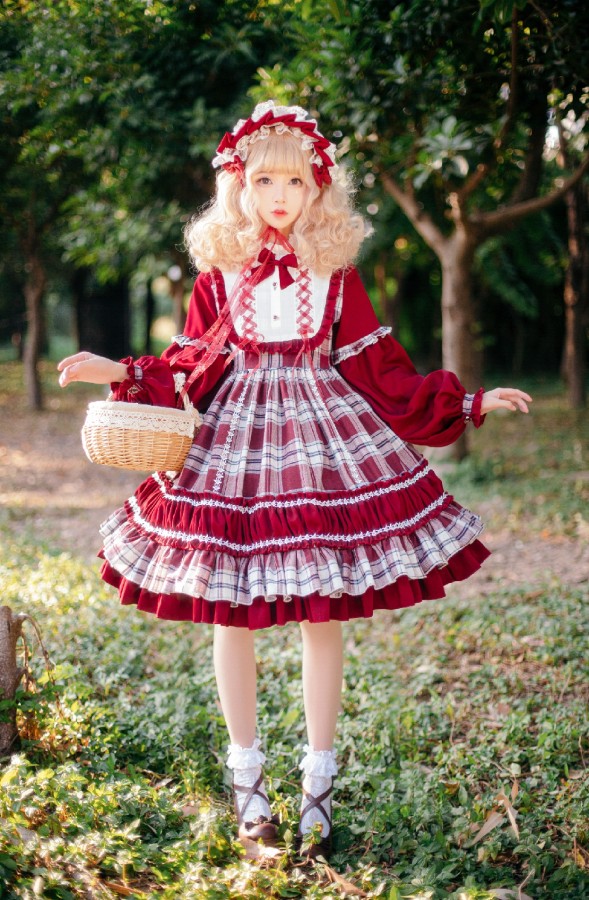 Mofina -Cranberry- Sweet Lolita One Piece Dress