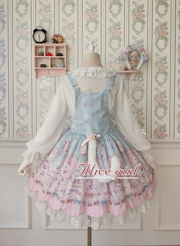 Us 45 99 Alice Girl Cat Tea Party Sweet Lolita Salopettes M