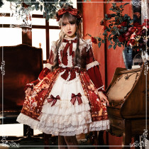 Cat Highness -Phoenix and Peony- Lolita OP Dress