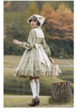 Pastoral in the Country Sweet Lolita OP and Embroidery Apron Overskirt 