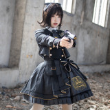 Pinky Winky -Army- Ouji Military Lolita Short Jacket, Skirt and Accessories Full Set