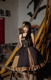 Little Leopard Gothic Lolita JSK with PU Waistband