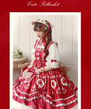 WalnutDeer -PolkaDot Strawberry- Sweet Lolita JSK(Version I)