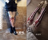 Red Maria -Chessboard Printed Lolita Tights for Spring and Autumn