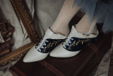Pointed Toe 4.8cm Chunky Heel Classic Vintage Lolita Shoes