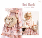 Red Maria - Two Layer Heart Shaped Lolita Crossbody Handbag