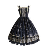 Milu Orig -Star Trails- Gothic Embroidery Lolita JSK and Arm Sleeves