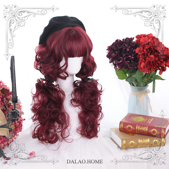 Red velvet wig best sale