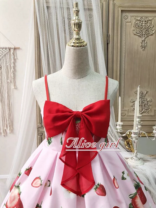 US$ 42.99 - Alice Girl -The Strawberry- Christmas Sweet Lolita JSK
