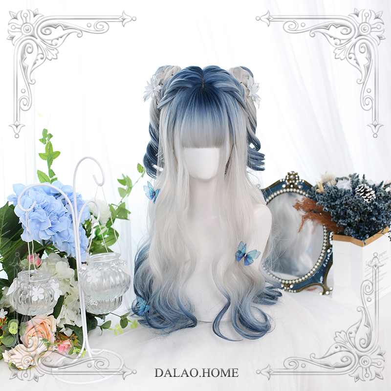 Blue white wig deals