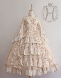 Henrietta -The Romantic- Flare Long Sleeve Vintage Rococo Lolita OP One Piece Dress