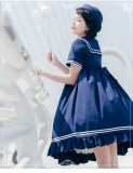 Eieyomi - Sailor Casual Lolita High Waist OP Dress