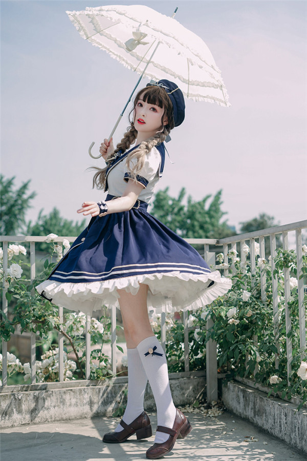 Sunny Academy Sailor Casual Lolita OP Dress