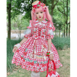 Diamond Honey -Strawberry Picnic- Lolita Headbow and Wristcuffs