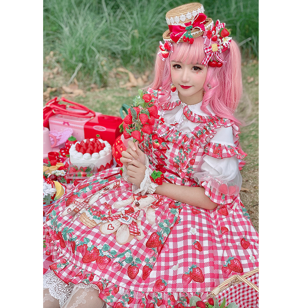 US$ 7.99 - Diamond Honey -Strawberry Picnic- Lolita Headbow and ...