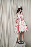 FunCcnio -Strawberry Visual Chart- Sweet Casual Lolita OP Dress