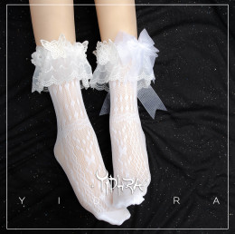 Yidhra -The Dream of Butterfly- Over Ankle Lolita Net Socks for Summer