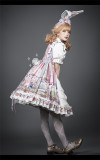 Alice High Waist Sweet Lolita OP Dress and Rabbit Headwear