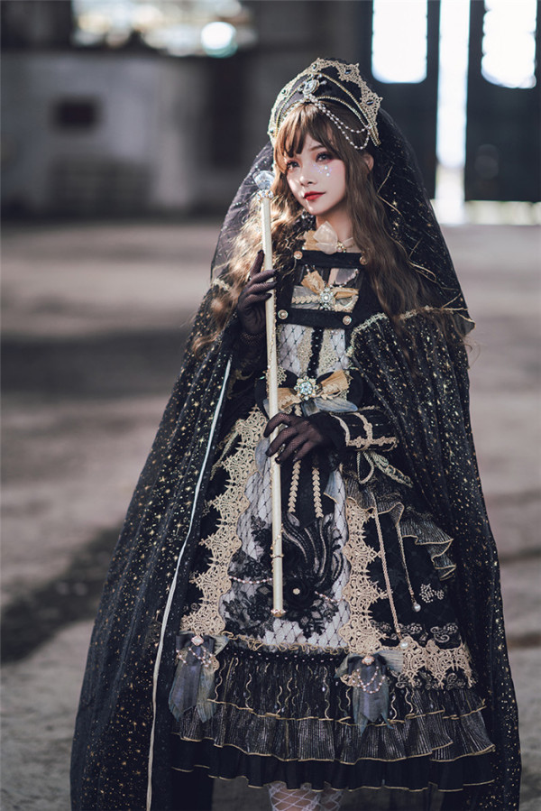 Sika Lolita -Nightmare at Dawn- Elegant Classic Gothic Lolita OP Dress Version II